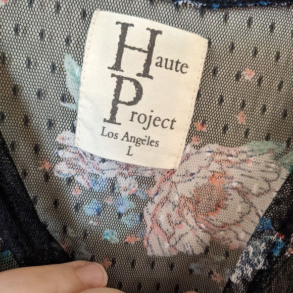 Haute Project Los Angeles Floral Kimono Duster Size L Tunic Cover Up T6256-V137 - Picture 5 of 8